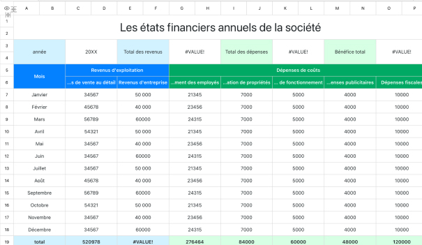 Les états financiers annuels de la société